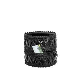 Alternative view of Жіночий гаманець-браслет Noir Handmade F326, black, під шкіру, рельєфний візерунок, кишеня на блискавці