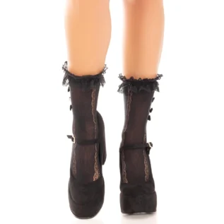 Зображення Шкарпетки ажурні Leg Avenue Mini Bow Lace Anklet, з рюшами, декор — бантики