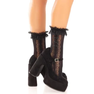 Зображення Шкарпетки ажурні Leg Avenue Mini Bow Lace Anklet, з рюшами, декор — бантики