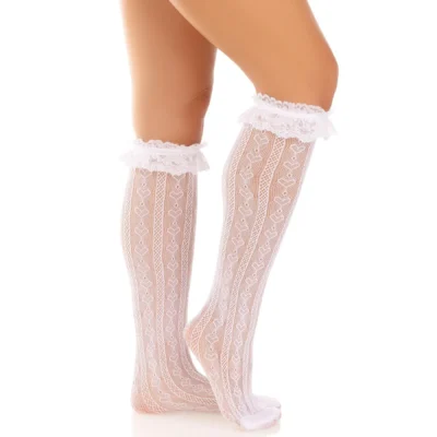 Гольфи ажурні Leg Avenue Sweetheart Ruffle Cuff Knee Highs