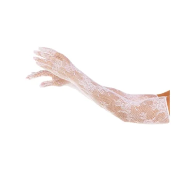 Рукавички Leg Avenue Lace Opera Length Gloves, One Size, вище ліктя, сітка з квітковим візерунком