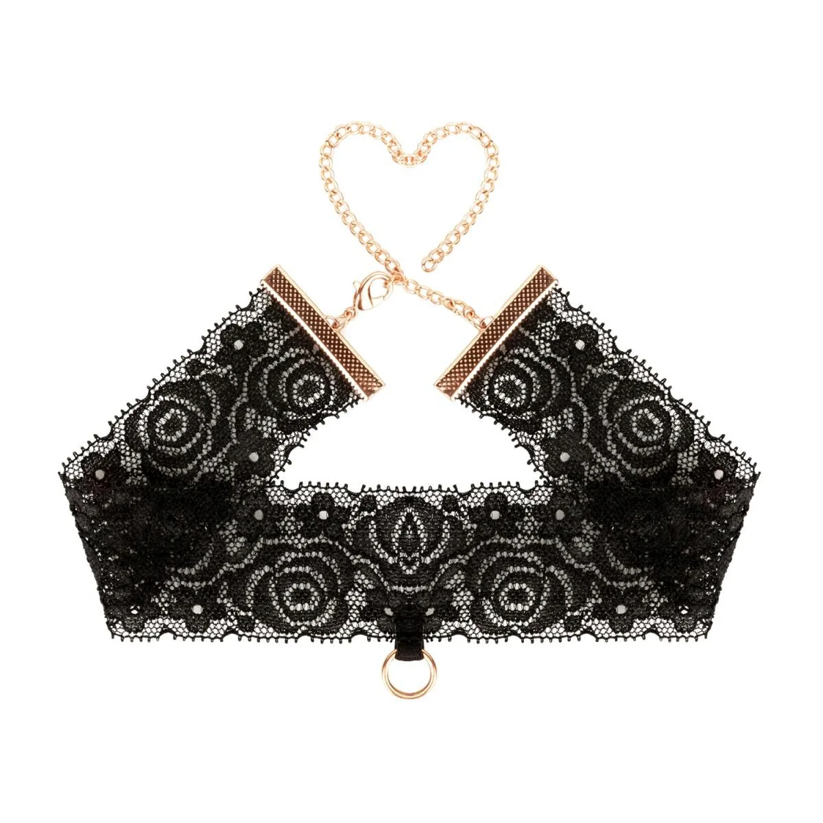 Мереживні наручники та комір Rosy Gold - Lace Cuffs and Collar - Black 7 Мереживні наручники та комір Rosy Gold - Lace Cuffs and Collar - Black - Зображення 5