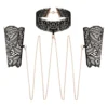 Зображення Мереживні наручники та комір Rosy Gold - Lace Cuffs and Collar - Black