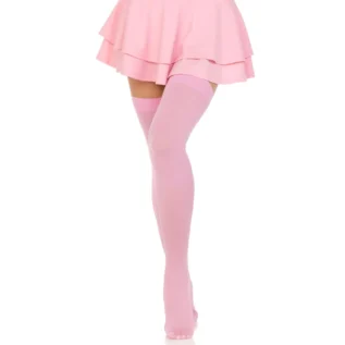 Щільні непрозорі панчохи Leg Avenue Opaque Nylon Thigh Highs Pink, One Size 8 Зображення Щільні непрозорі панчохи Leg Avenue Opaque Nylon Thigh Highs Pink, One Size