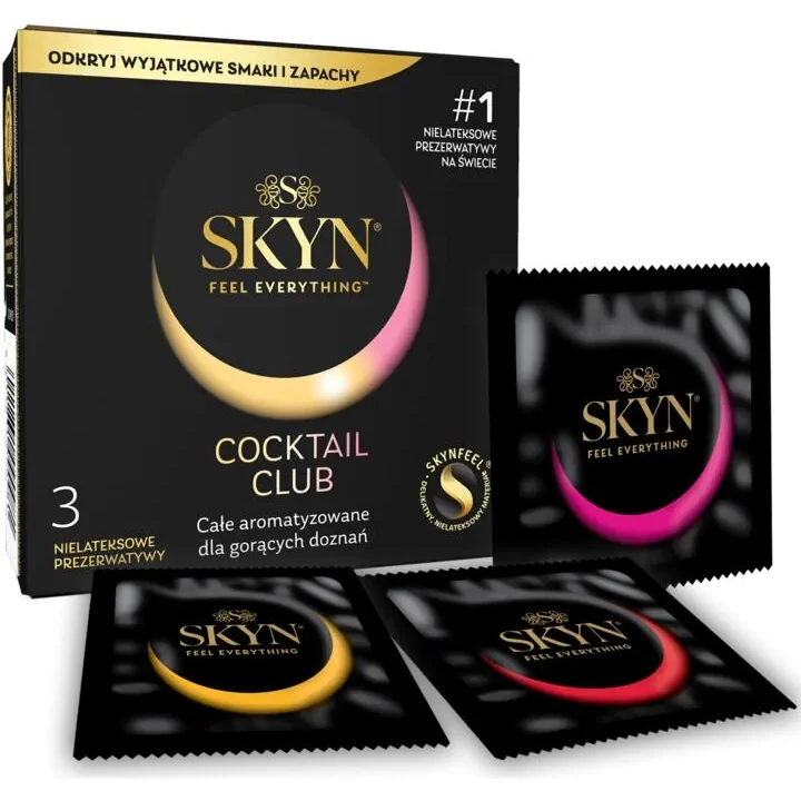 Презервативи SKYN Cocktail Club 3 шт, смаки Pina Colada, Cherry Sunrise та Passion Daiquiri 4 Презервативи SKYN Cocktail Club 3 шт, смаки Pina Colada, Cherry Sunrise та Passion Daiquiri - Зображення 2