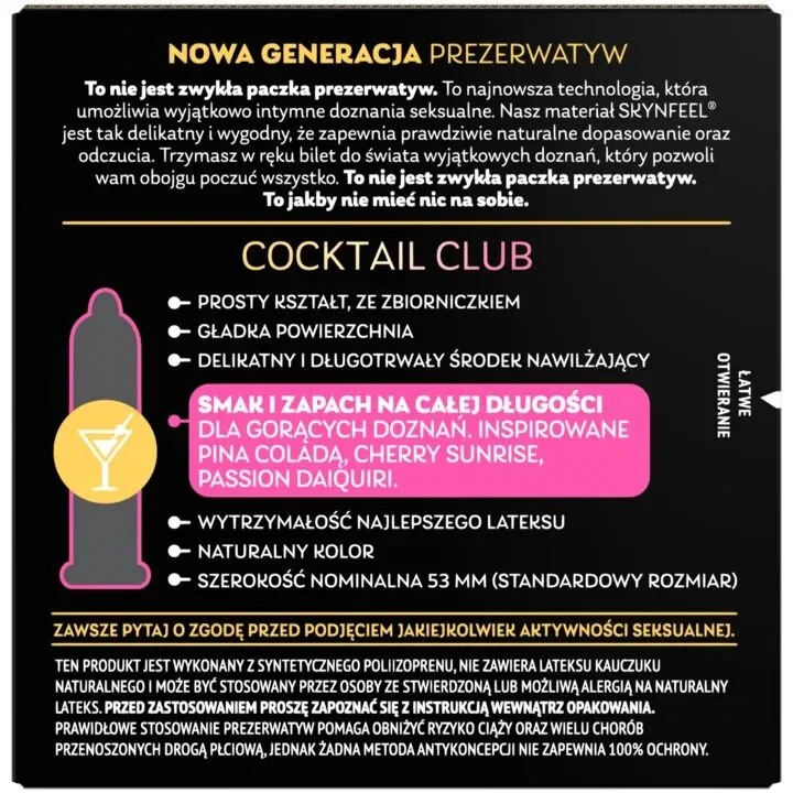 Презервативи SKYN Cocktail Club 3 шт, смаки Pina Colada, Cherry Sunrise та Passion Daiquiri 5 Презервативи SKYN Cocktail Club 3 шт, смаки Pina Colada, Cherry Sunrise та Passion Daiquiri - Зображення 3
