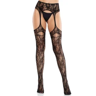 Колготки Leg Avenue Net Stockings with Attached Garter Belt One Size 9 Зображення Колготки Leg Avenue Net Stockings with Attached Garter Belt One Size
