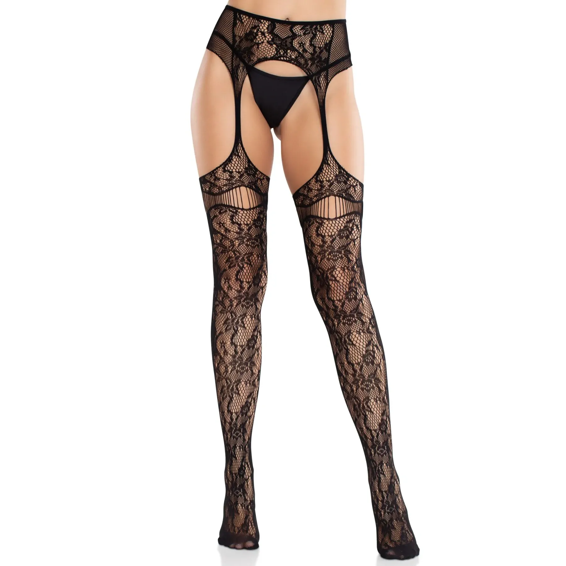 Колготки Leg Avenue Net Stockings with Attached Garter Belt One Size 5 Колготки Leg Avenue Net Stockings with Attached Garter Belt One Size - Зображення 3