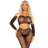 Зображення Комплект Leg Avenue Rhinestone Fishnet Crop Top and Legging One Size Black