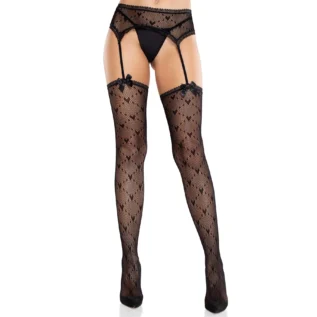 Колготки-панчохи Leg Avenue Heart Garterbelt Stockings One Size 9 Зображення Колготки-панчохи Leg Avenue Heart Garterbelt Stockings One Size
