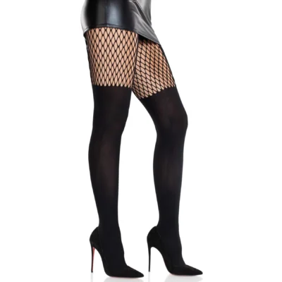 Зображення Колготки Leg Avenue Garter Illusion Tights with Net Detail One Size Black