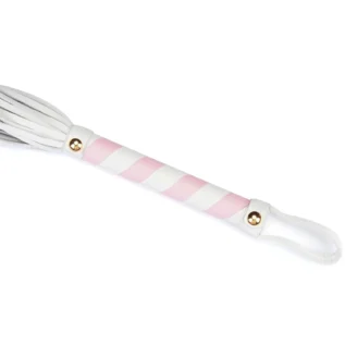 Флогер Liebe Seele White & Pink Leather Flogger 9 Зображення Флогер Liebe Seele White & Pink Leather Flogger