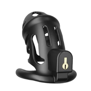 Alternative view of Клітка для пеніса LOCKINK SEVANDA Plastic Penis Chastity Cage, чорна, 3 кільця різних розмірів