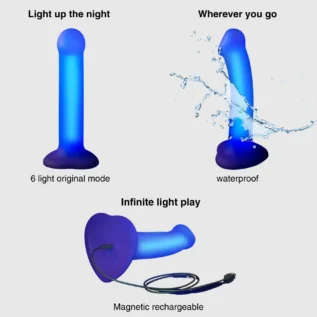 Alternative view of Дилдо, що світиться Strap-On-Me Glow-LED Dildo Purple - M