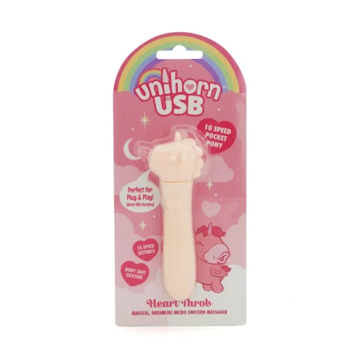 Вібратор-єдиноріжка Unihorn USB Bullet - Heart Throb, віброкуля, USB-зарядка - Зображення 6