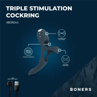 Ерекційне кільце Boners Triple Cockring 25 Зображення Ерекційне кільце Boners Triple Cockring