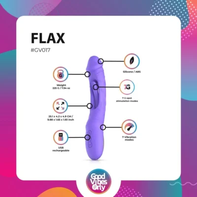 Зображення Вібратор Good Vibes Only - Flax Vibrating Dildo with G-Spot Stimulator