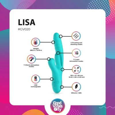 Зображення Вібратор-кролик Good Vibes Only - Lisa Thrusting Rabbit Vibrator with G-Spot Stimulator