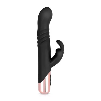 Alternative view of Вібратор-кролик Rosy Gold - Rabbit Vibrator with thrusting function - Black