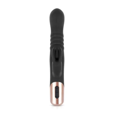 Зображення Вібратор-кролик Rosy Gold - Rabbit Vibrator with thrusting function - Black
