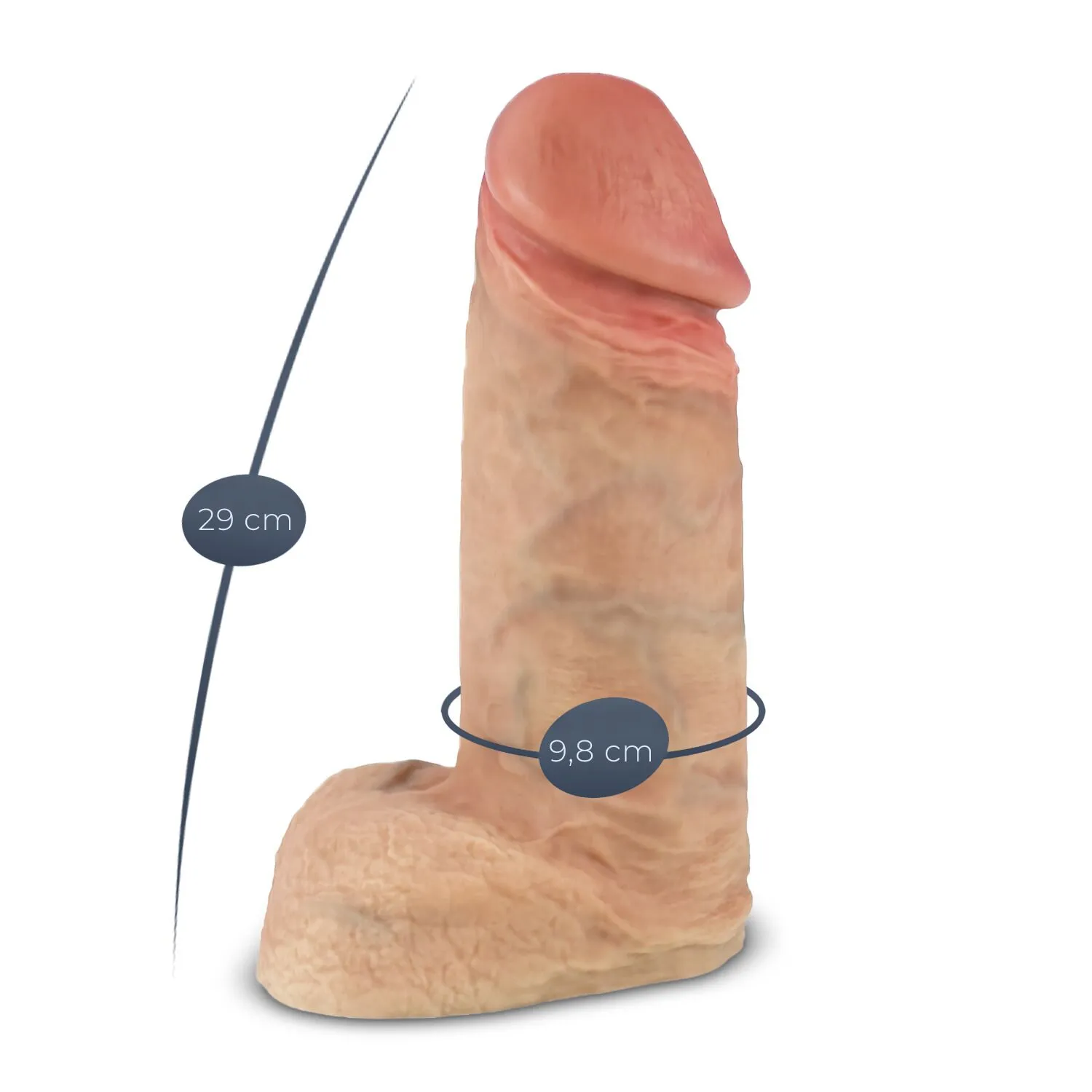 Фалоімітатор SilexD Premium Real Skin Flesh (11in MODEL 1), без коробки 8 Фалоімітатор SilexD Premium Real Skin Flesh (11in MODEL 1), без коробки - Зображення 6