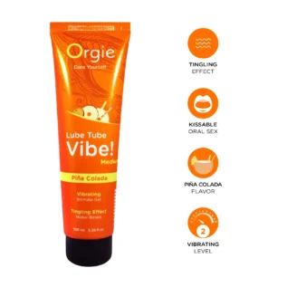 Вібролубрикант Orgie Lube Tube Vibe! Pina Colada 100 мл 8 Зображення Вібролубрикант Orgie Lube Tube Vibe! Pina Colada 100 мл