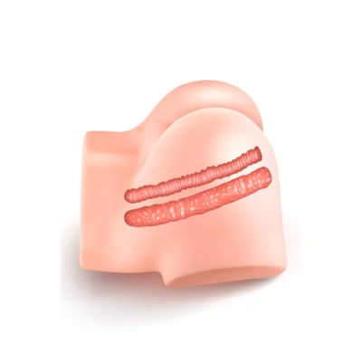 Зображення Смоктальна вагіна-мастурбатор Real Body Real Nina, вагіна та анус, з вібрацією і звуком