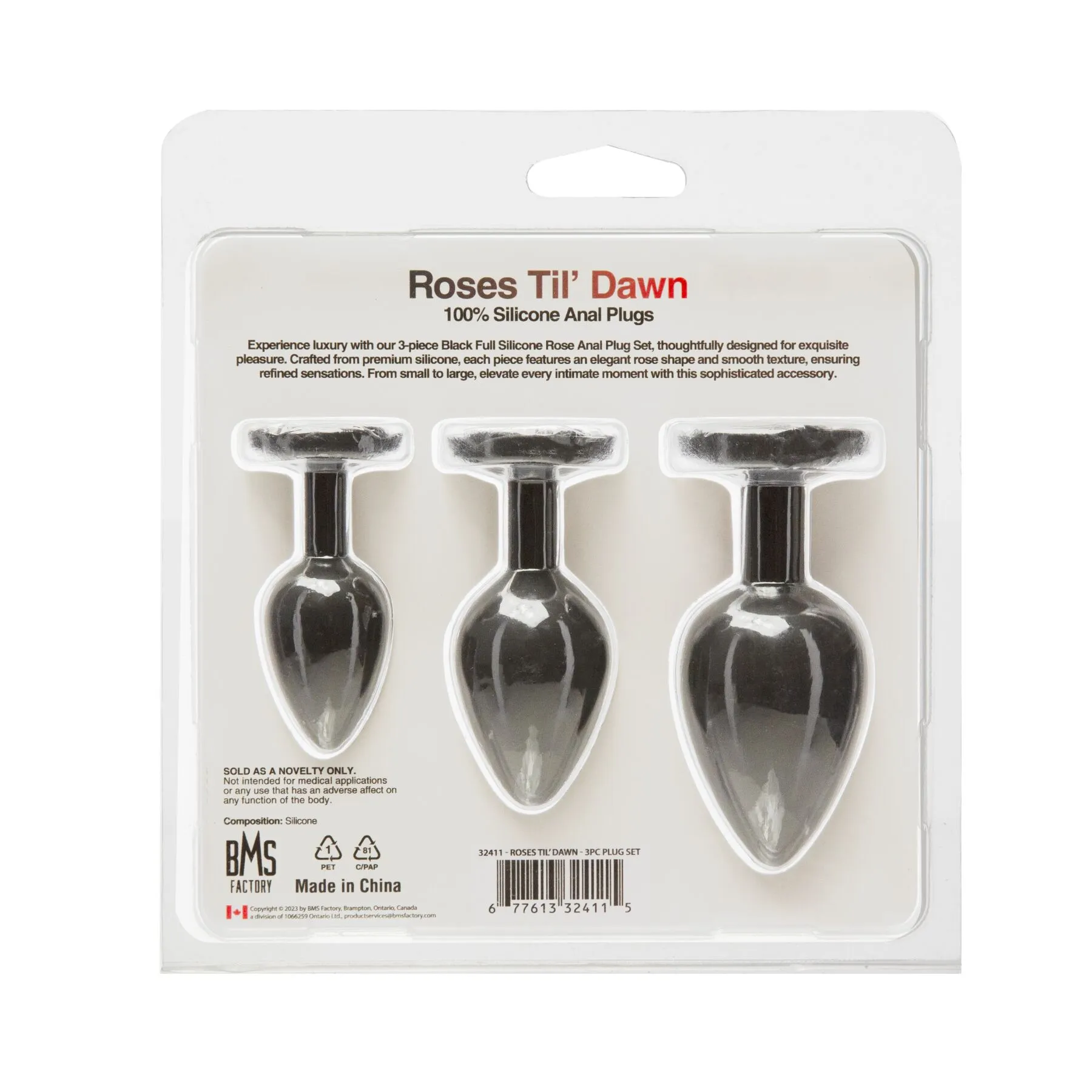 Набір силіконових анальних пробок BMS Roses Til’ Dawn Silicone Anal Plug Kit Starter Kit Black 7 Набір силіконових анальних пробок BMS Roses Til’ Dawn Silicone Anal Plug Kit Starter Kit Black - Зображення 5