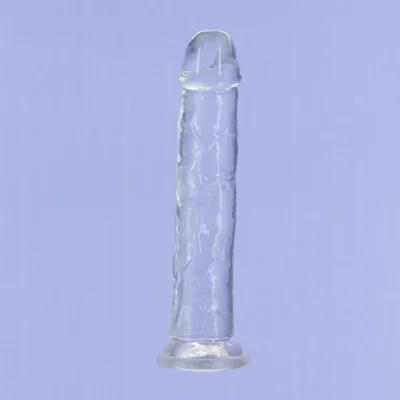 Зображення Прозорий фалоімітатор на присосці ADDICTION Vertical Dong 9″, віброкуля в подарунок
