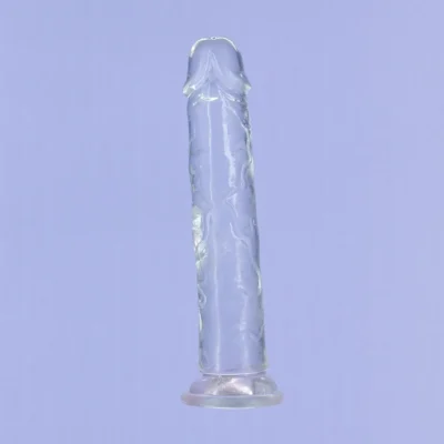 Зображення Прозорий фалоімітатор на присосці ADDICTION Vertical Dong 9″, віброкуля в подарунок