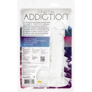Прозорий фалоімітатор на присосці ADDICTION — Clear Dildo with Balls 8″, віброкуля в подарунок 15 Зображення Прозорий фалоімітатор на присосці ADDICTION — Clear Dildo with Balls 8″, віброкуля в подарунок