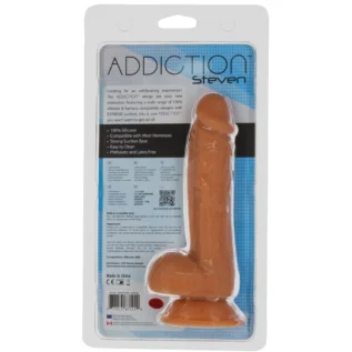 Зображення Фалоімітатор ADDICTION Steven 7.5" Silicone Dong Caramel, віброкуля в подарунок