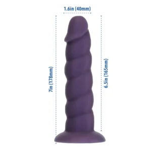 Alternative view of Фалоімітатор Fantasy by Addiction Unicorn Dildo 7” Purple, віброкуля в подарунок