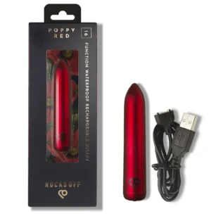 Віброкуля Rocks Off Bullet Poppy Red 16 Settings 22 Зображення Віброкуля Rocks Off Bullet Poppy Red 16 Settings