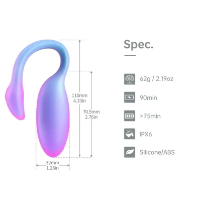 Зображення Смарт-віброяйце Magic Motion Flamingo Max Blue 2 в 1: віброяйце та тренажер Кегеля, 10 режимів