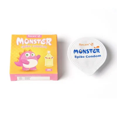 Презерватив Recare Pink Monster Spike Condom (презерватив з кульками та вусиками) 15 Зображення Презерватив Recare Pink Monster Spike Condom (презерватив з кульками та вусиками)