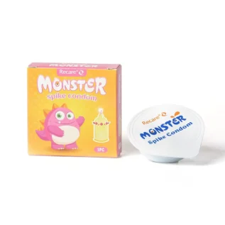 Зображення Презерватив Recare Pink Monster Spike Condom (презерватив з кульками та вусиками)