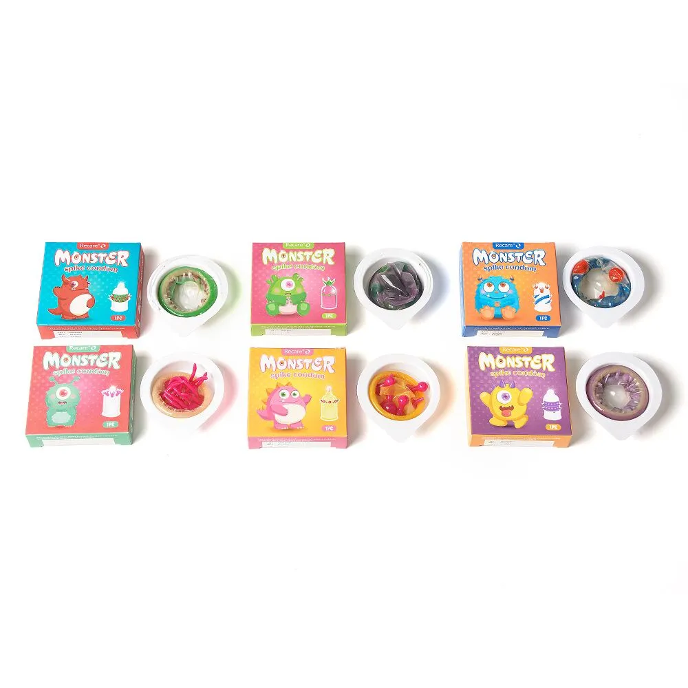 Презерватив Recare Pink Monster Spike Condom (презерватив з кульками та вусиками) 7 Презерватив Recare Pink Monster Spike Condom (презерватив з кульками та вусиками) - Зображення 5