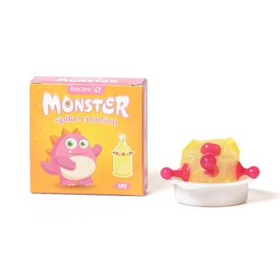 Презерватив Recare Pink Monster Spike Condom (презерватив з кульками та вусиками)