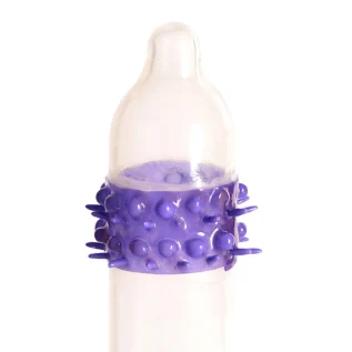 Alternative view of Презерватив Recare Yellow Monster Spike Condom (презерватив з рядами пухирців та шипів)