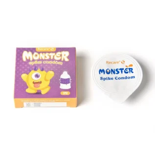 Презерватив Recare Yellow Monster Spike Condom (презерватив з рядами пухирців та шипів) - Зображення 4