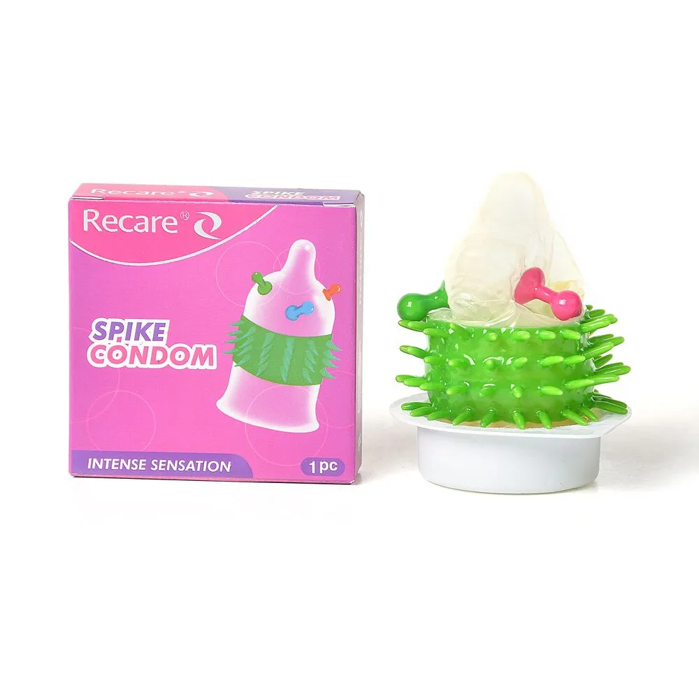 Презерватив Recare Spike Condom Pink (презерватив з кульками та рядами шипів) 3 Презерватив Recare Spike Condom Pink (презерватив з кульками та рядами шипів)