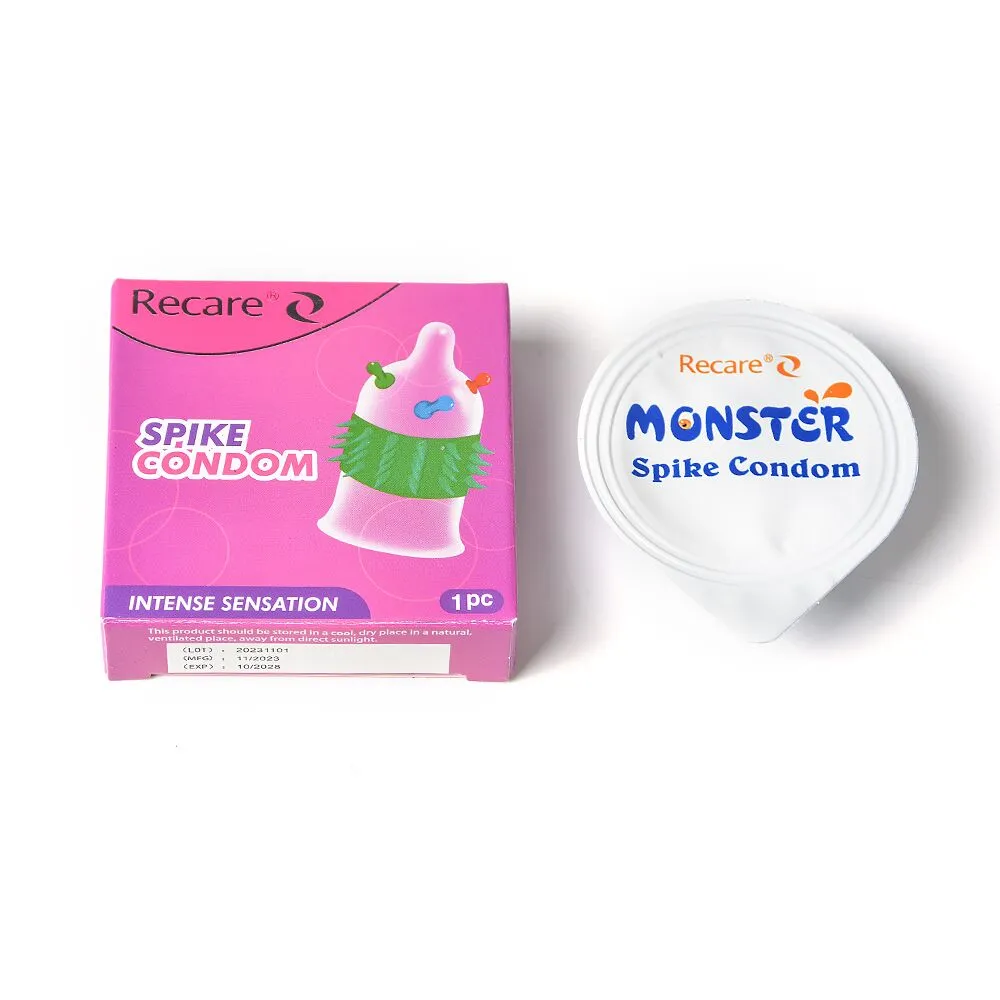Презерватив Recare Spike Condom Pink (презерватив з кульками та рядами шипів) 6 Презерватив Recare Spike Condom Pink (презерватив з кульками та рядами шипів) - Зображення 4