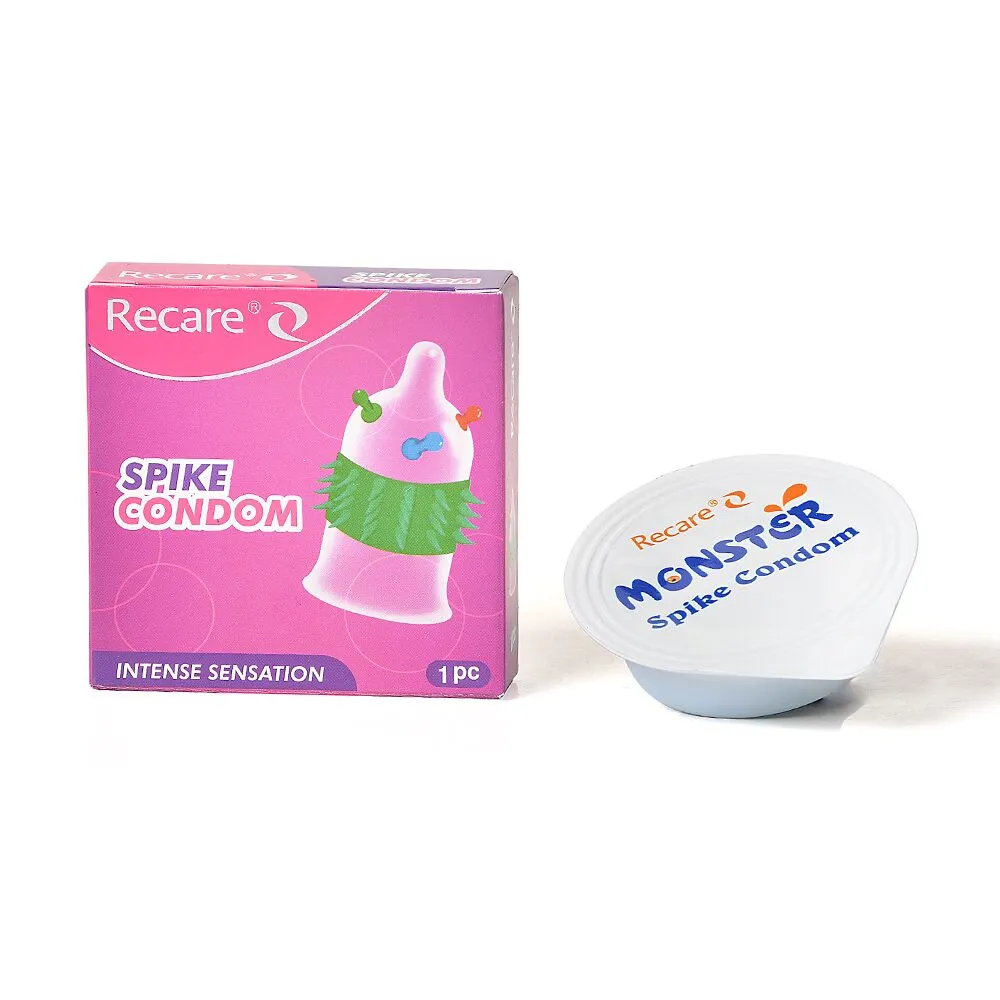 Презерватив Recare Spike Condom Pink (презерватив з кульками та рядами шипів) 5 Презерватив Recare Spike Condom Pink (презерватив з кульками та рядами шипів) - Зображення 3