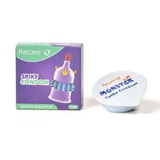Презерватив Recare Spike Condom Purple (презерватив з вусиками та рядами шипів) - Зображення 3