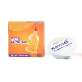 Презерватив Recare Spike Condom Yellow (презерватив з вусиками та спіраллю шипів) - Зображення 3