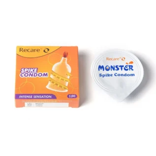 Презерватив Recare Spike Condom Yellow (презерватив з вусиками та спіраллю шипів) - Зображення 4