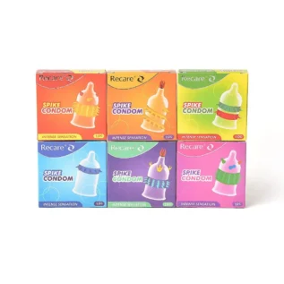 Презерватив Recare Spike Condom Yellow (презерватив з вусиками та спіраллю шипів) - Зображення 9