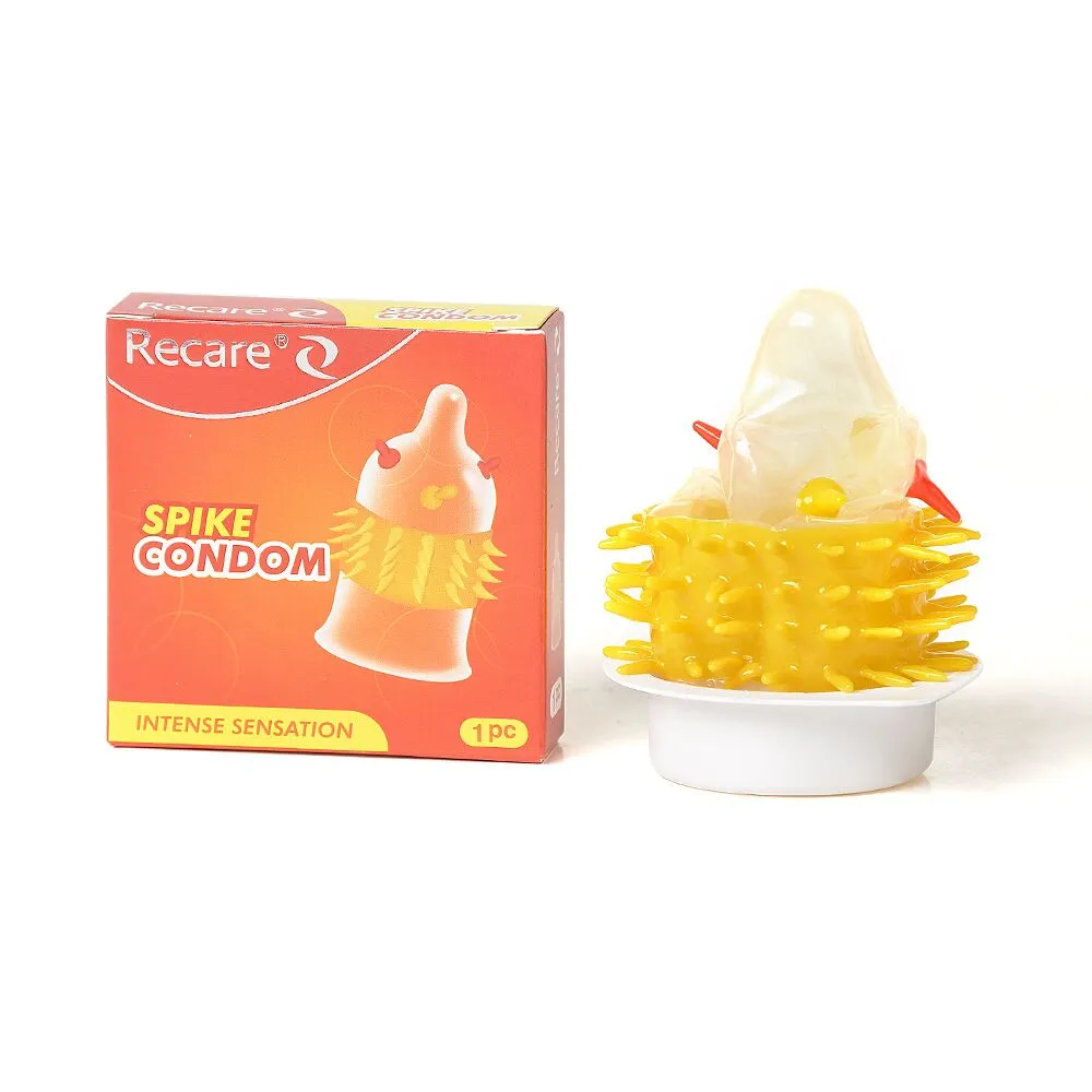 Презерватив Recare Spike Condom Orange (презерватив з вусиками та шипами) 3 Презерватив Recare Spike Condom Orange (презерватив з вусиками та шипами)