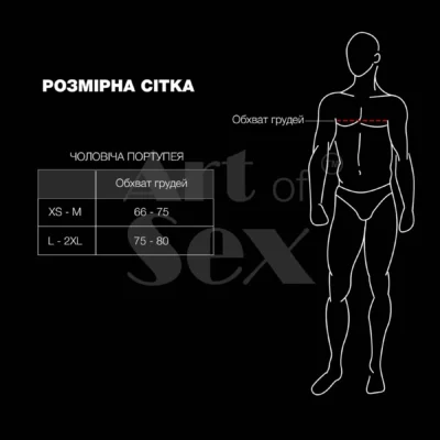 Зображення Чоловіча портупея Art of Sex - Spartacus, екошкіра, колір червоний, розмір L-2XL